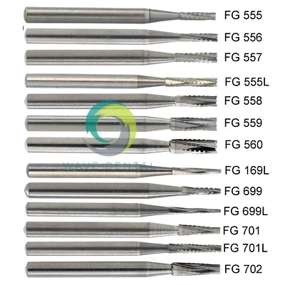 Empuñadura de fricción Wave Dental Carburo Fresas FG 556 557 558 699 701 702 para alta velocidad Foto 1 de 4