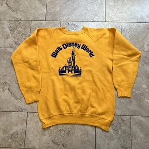 Vtg 1960s Walt Disney World Sweatshirt Yellow Productions Sz Medium Gussets - Picture 1 of 9