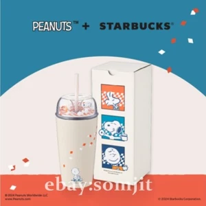 Starbucks Snoopy Gift 2024 Peanuts White Tumbler Cold Cup Exclusive Limited 16oz - Picture 1 of 10
