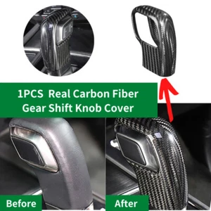 Cubierta de perno de cambio de engranaje de fibra de carbono real borde decorativo para Ford F150 Raptor 2019-2020 - Imagen 1 de 8