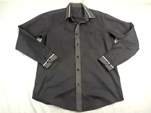 Paul Smith Shirt Men's Size L 16.5/33-34 Pin Striped Black Cotton Long Sleeve - Picture 1 of 8
