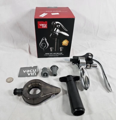 Juego de accesorios para vino bomba aspiradora 2 tapones aireador palanca sacacorchos abridor Foto 1 de 4