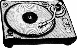 Patch - Black White Vinyl Record Player Turntable Retro Old School Iron On 16176 - Picture 1 of 1
