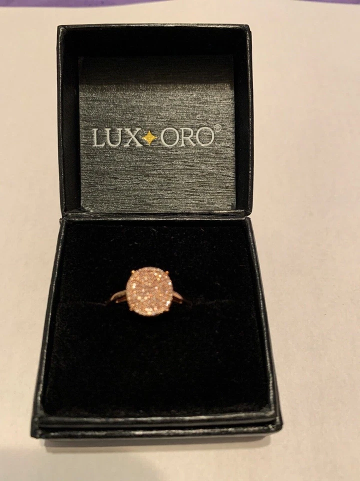 PINK DIAMOND RING, 10K ROSE GOLD, NATURAL , SIZE 8, NEW, 2MM BAND WIDTH - Image 1 of 4