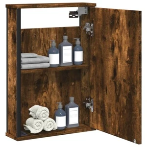 Bathroom Mirror Cabinet Smoked Oak 16.5"x4.7"x23.6" Engineered Wood - Picture 1 of 11