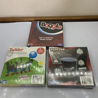 3x Hasbro Travel Board Game - Twister Boggle Yahtzee NEW Sealed - Image 1 of 4