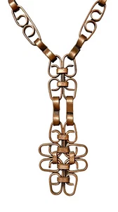 Handwerkliche Kupfer Roll Link Halskette Mid Century Brutalist 20" - Bild 1 von 12