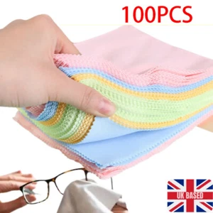 100X Eyeglasses sunglasses cleaning cloth microfiber lens wipes phone cleaner - Picture 1 of 9