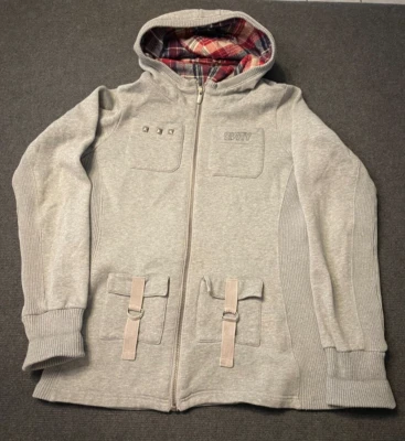 Rusty Jacket Womens 14 Grey Outerwear Long Sleeve Hooded Hood Surf Warm - image 1 of 4