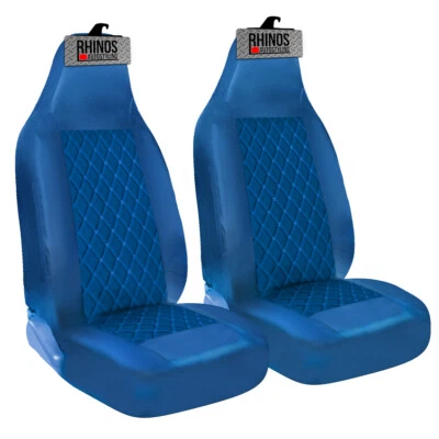 PARA FORD KA TODOS LOS AÑOS - LUJOSO AZUL ACOLCHADO DIAMANTE CUERO FUNDAS DE ASIENTO DE COCHE Foto 1 de 2