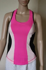 Lululemon Cardio Kick Tank Racer Back Bra Top Pink Black Pocket size 4 - Picture 1 of 5