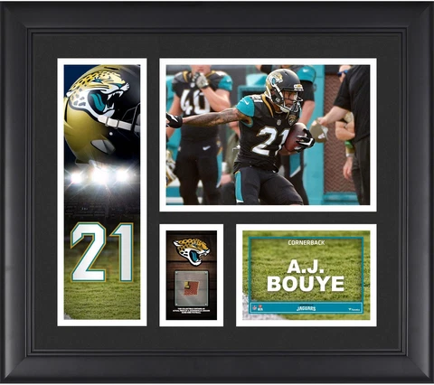 A.J. Bouye Jaguars Framed 15x17 Player Collage w/pc of Used Ball - Fanatics Cover