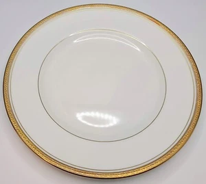 Piatto insalata Coalport Elite fascia incrostata oro e linee osso Cina Inghilterra - Foto 1 di 9