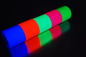 2 Inch UV Glow Blacklight Reactive Fluorescent Gaffer Tape 1 Roll x 6 Yards - Picture 1 of 14