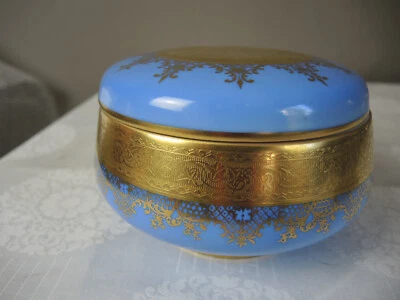 Deckeldose/Bonboniere DW Porzellan Karlsbader Wertarbeit  Gold Auflage - Bild 1 von 4