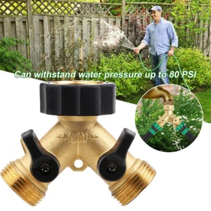Doppelanschluß 2 Wege Wasserhahn Fitting Wasserrohr Y-Verteiler 3/4" Kupplung - Bild 1 von 9