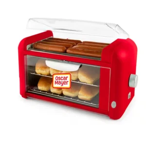 109 sq. in. Red Smokeless Hot Dog Specialty Grill Roller with Bun Warmer - Picture 1 of 5