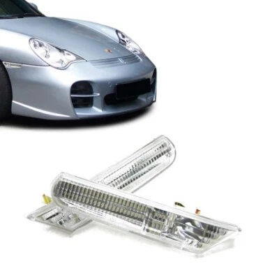 PORSCHE 911 996 (97-05) CRYSTAL CLEAR SIDE INDICATORS REPEATERS LIGHTS - Image 1 of 2