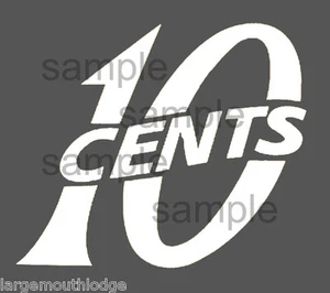 2" VINTAGE STYLE 10 c CENT VENDING DECAL WHITE MACHINE CUT VINYL TRANSFER - Picture 1 of 1