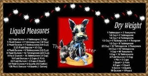 LARGE 10"x4.5" SCOTTISH TERRIER  MAGNET with Handy Kitchen Conversion Chart - Picture 1 of 1