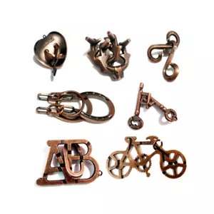 New style Diecast kirsite toy Classic Metal Brain IQ Thinking Puzzles for Adults - Picture 1 of 30
