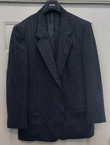 VALENTINO MEN'S GRAY STRIPED 2-BUTTON SPORTS BLAZER SIZE 56 [XL] MADE IN ITALY  - Picture 1 of 8