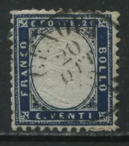 Italy 1862 20 centemisi dark blue CDS used - Bild 1 von 1