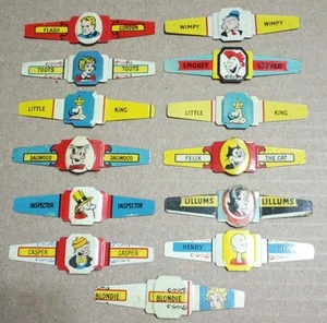 13 premios de anillo de metal litográfico de hojalata de salvado de pasas y tostadas de colección 1948-1949 POST'S - Imagen 1 de 7