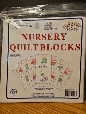 NEW JACK DEMPSEY Needle Art #300 Pattern #16 LITTLE BOYS 12 BLOCKS 9x9" FREE SHP - Image 1 of 4