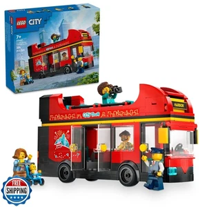 LEGO City Red Double-Decker Sightseeing Bus Toy Vehicle Set, Birthday Gift fo - Picture 1 of 5