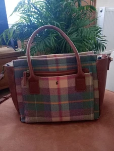 Joules Tweed With A Twist Wool Blend Tartan Multicoloured Handbag - Picture 1 of 18