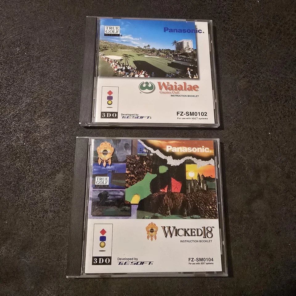 Lot of 2 Panasonic 3DO Golf Wicked 18 & Waialae Country Club Complete Tested - Image 1 of 4
