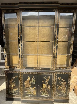 Vintage Rare DREXEL 584 223 Et Cetera Chinoiserie China Cabinet Black Lacquer - Image 1 of 4