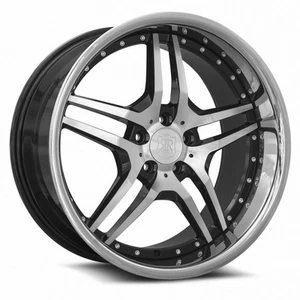 MRR Wheels Rim RW2 20x10 5x108 ET40 73.1CB Black Chrome Lip - Picture 1 of 5