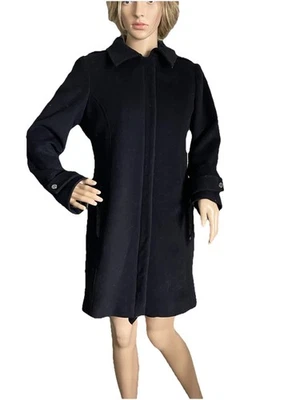 Gabardina para mujer Michael Kors mezcla de lana Mk Longo cremallera completa bolsillos sudadera con capucha S Foto 1 de 4