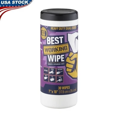 Heavy Duty Dual Sided Degreasing Wipes 30 Count Multipurpose Effective Cleaner - Image 1 of 4