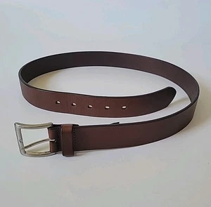 Trafalgar Brown Smooth Genuine Leather Adjustable Dress Belt 36 Classic Preppy - Picture 1 of 14