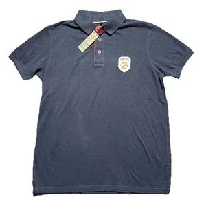 Polo Stile Benetton uomo grande blu logo ricamato preppy nuova con etichetta - Foto 1 di 6