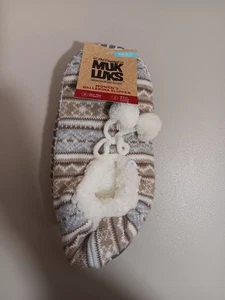 Zapatillas bailarina clásicas para mujer Muk Luks - gris/blanco/neutro - S/M - Imagen 1 de 4