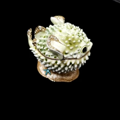 Puffer Fish Enameled Trinket Box  - Image 1 of 4