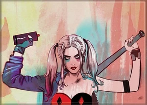 DC Comics Harley Quinn Meets Betty and Veronica Art Refrigerator Magnet NEW - Picture 1 of 1