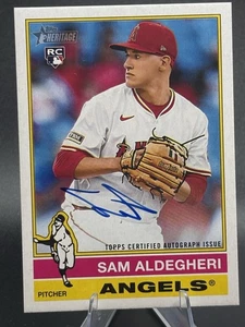 2025 Topps Heritage Real One Rookie Sam Aldegheri Auto #ROA-SA - Angels - Foto 1 di 2