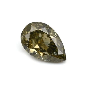 0,25 ct natürliches ausgefallenes farbiges Chamäleon Diamant Birne GIA-zertifizierter Schmuck selten - Bild 1 von 7