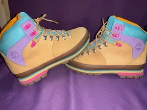 Timberland Vintage bunte Wanderschuhe - braun, pink & türkis, Damengröße 10 - Bild 1 von 17