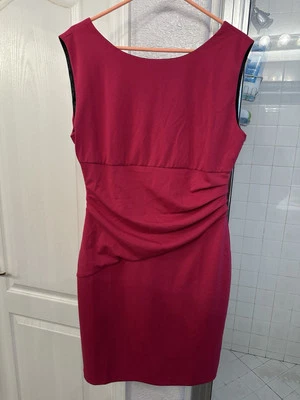 VENUS Bright Pink Fitted Dress, Semi-Lined, Sleeveless, V-Back, Size 14, NWOT - Image 1 of 4