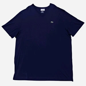 Lacoste Men's Big & Tall V-Neck Pima Cotton T-Shirt Navy Blue 9L / 2XLT - Picture 1 of 10