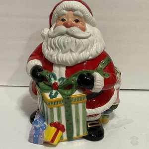 Vintage Fitz & Lloyd Weihnachtsmann mit Geschenken Keksdose Happy Holidays Kollektion 2004 - Bild 1 von 10