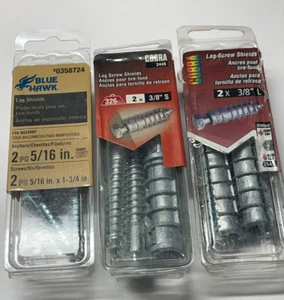 COBRA Lag Screw Shield 3/8″ L with Screw + 5/16" Blue Hawk = 3Packs - Picture 1 of 2