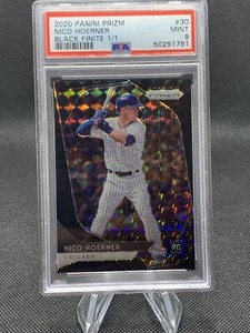 2020 Prizm Nico Hoerner Black Finite Prizm 1/1 RC PSA 9 Cubs
