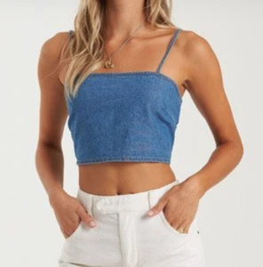 Billabong Top Cropped Heat Wave Blau IStriped Gr. L NEU Neu mit Etikett N199 - Bild 1 von 2